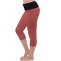 Blush Red - Lightweight Velour Capri Yoga Leggings View2