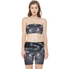 Fractal Jewerly Stretch Shorts And Tube Top Set by Sparkle
