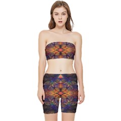 Fractal Flower Stretch Shorts And Tube Top Set by Sparkle
