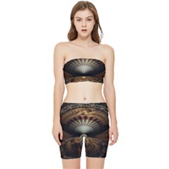 Fractal Illusion Stretch Shorts And Tube Top Set by Sparkle