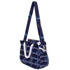 Blue Belt Rope Handles Shoulder Strap Bag by designsbymallika