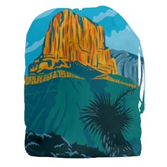 Guadalupe Mountains National Park With El Capitan Peak Texas United States Wpa Poster Art Color Drawstring Pouch (3xl) by retrovectors