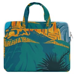 Guadalupe Mountains National Park With El Capitan Peak Texas United States Wpa Poster Art Color Double Pocket Laptop Bag by retrovectors