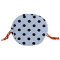 Large Black Polka Dots On Beau Blue - Drawstring Bucket Bag View3