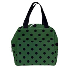 Large Black Polka Dots On Basil Green - Boxy Hand Bag by FashionLane