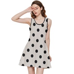 Large Black Polka Dots On Abalone Grey - Inside Out Racerback Dress by FashionLane