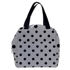 Large Black Polka Dots On Chalice Silver Grey - Boxy Hand Bag by FashionLane