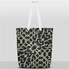 Dark Interlace Motif Mosaic Pattern Full Print Rope Handle Tote (small) by dflcprintsclothing