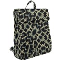 Dark Interlace Motif Mosaic Pattern Flap Top Backpack View2