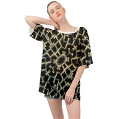 Dark Interlace Motif Mosaic Pattern Oversized Chiffon Top by dflcprintsclothing