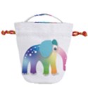 Illustrations Elephant Colorful Pachyderm Drawstring Bucket Bag View1