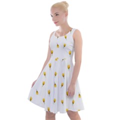 Bright Rose Motif Print Pattern Knee Length Skater Dress by dflcprintsclothing