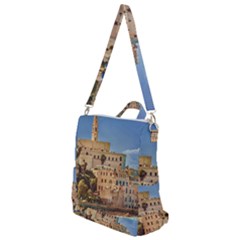 Old Jaffa Cityscape, Israel Crossbody Backpack by dflcprintsclothing