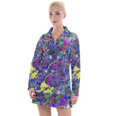 Vibrant Abstract Floral/rainbow Color Women s Long Sleeve Casual Dress by dressshop