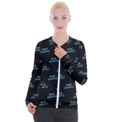Just Beauty Words Motif Print Pattern Casual Zip Up Jacket by dflcprintsclothing