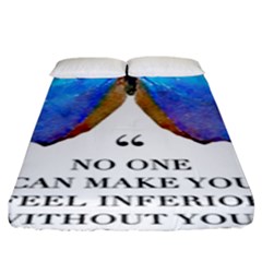 Inferior Quote Butterfly Fitted Sheet (king Size) by SheGetsCreative