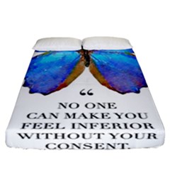 Inferior Quote Butterfly Fitted Sheet (california King Size) by SheGetsCreative