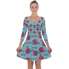 Hot Chocolate Hot Chocolate Quarter Sleeve Skater Dress by designsbymallika
