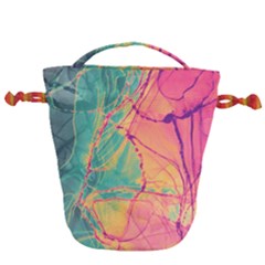 Alcohol Ink Drawstring Bucket Bag by Dazzleway