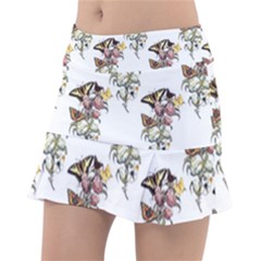 Butterflies On Peonies - By Larenard Tennis Skorts by LaRenard
