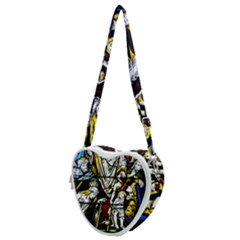 Christian Window Glass Art Print Heart Shoulder Bag by dflcprintsclothing