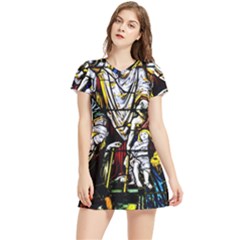 Christian Window Glass Art Print Women s Sports Skirt by dflcprintsclothing