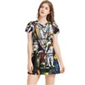 Christian Window Glass Art Print Women s Sports Skirt View1