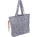 Modern Black And White Geometric Print Drawstring Tote Bag View2