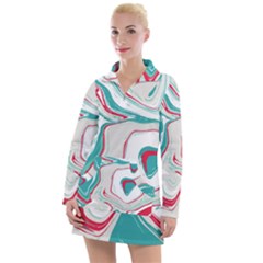 Vivid Marble Pattern Women s Long Sleeve Casual Dress by goljakoff