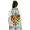 Brain Mind Psychology Idea Hearts V-Neck Flutter Sleeve Top View2