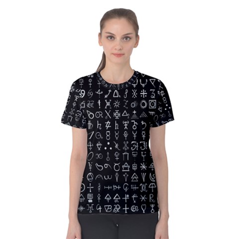 Alchemical Symbols - Collected Inverted Women s Cotton Tee by WetdryvacsLair