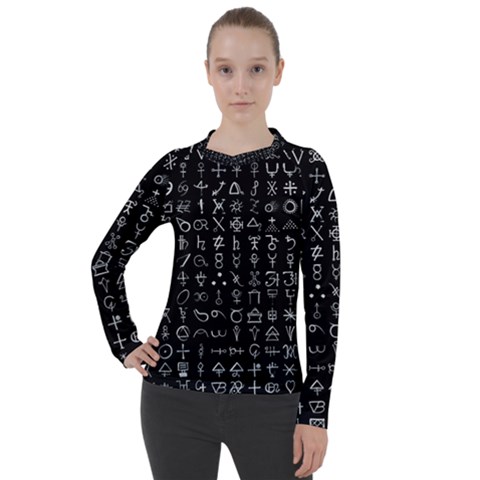 Alchemical Symbols - Collected Inverted Women s Pique Long Sleeve Tee by WetdryvacsLair