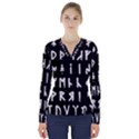 Complete Dalecarlian Rune Set Inverted V-Neck Long Sleeve Top View1