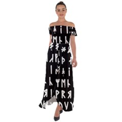 Complete Dalecarlian Rune Set Inverted Off Shoulder Open Front Chiffon Dress by WetdryvacsLair