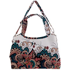 Orange Baatik Print Double Compartment Shoulder Bag by designsbymallika