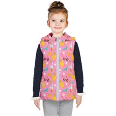 Beach Love Kids  Hooded Puffer Vest by designsbymallika