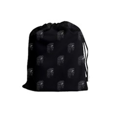 Arfican Head Sculpture Motif Print Pattern Drawstring Pouch (large) by dflcprintsclothing