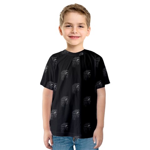 Arfican Head Sculpture Motif Print Pattern Kids  Sport Mesh Tee by dflcprintsclothing