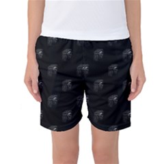 Arfican Head Sculpture Motif Print Pattern Women s Basketball Shorts by dflcprintsclothing