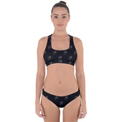 Arfican Head Sculpture Motif Print Pattern Cross Back Hipster Bikini Set by dflcprintsclothing