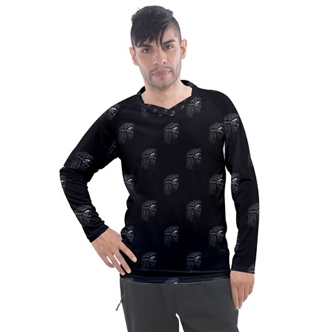 Arfican Head Sculpture Motif Print Pattern Men s Pique Long Sleeve Tee by dflcprintsclothing