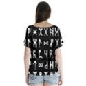 Macromannic Runes Collected Inverted V-Neck Flutter Sleeve Top View2