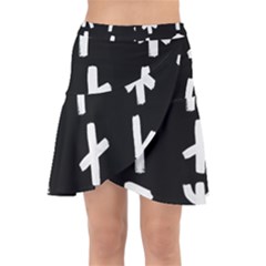 Younger Futhark Rune Set Collected Inverted Wrap Front Skirt by WetdryvacsLair