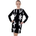 Younger Futhark Rune Set Collected Inverted Long Sleeve Hoodie Dress View1