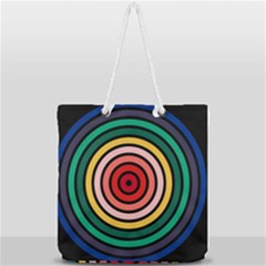 Nine 9 Bar Rainbow Target Full Print Rope Handle Tote (large) by WetdryvacsLair