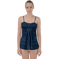 Fancy Stone Mosaic Print Pattern Babydoll Tankini Set by dflcprintsclothing