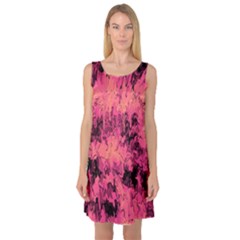 Pink Abstract Sleeveless Satin Nightdress by Dazzleway