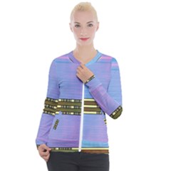 Glitched Vaporwave Hack The Planet Casual Zip Up Jacket by WetdryvacsLair