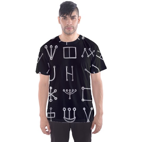 Heinrich Cornelius Agrippa Of Occult Philosophy 1651 Malachim Alphabet Collected Inverted Square Men s Sport Mesh Tee by WetdryvacsLair