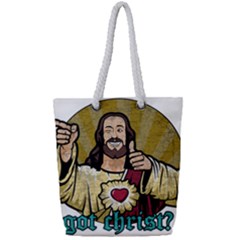 Buddy Christ Full Print Rope Handle Tote (small) by Valentinaart